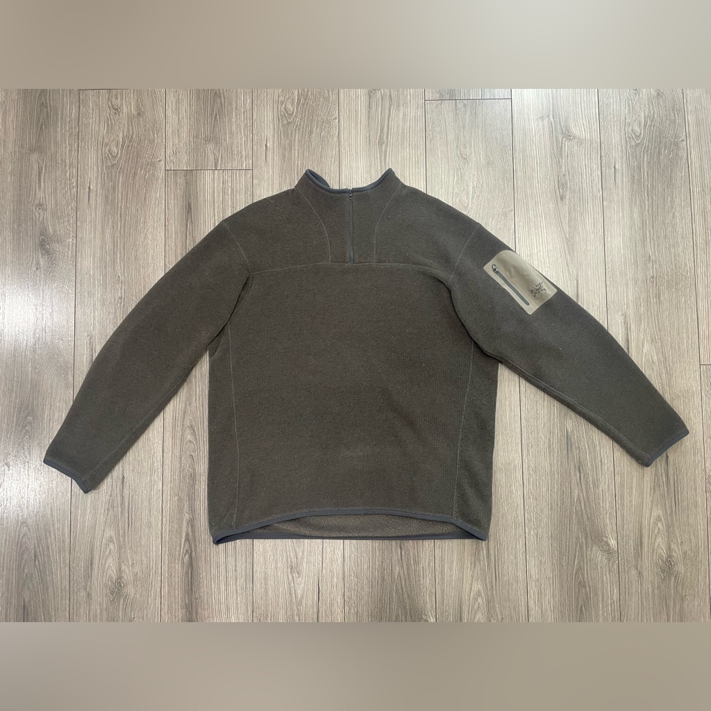 Arc'teryx Men's Covert Polartec Fleece 1/4 Zip Pullover Brown Size Xl